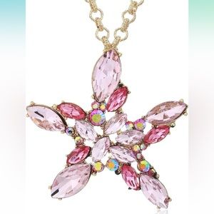 Betset Johnson Pink Starfish Necklace and Earrings Set